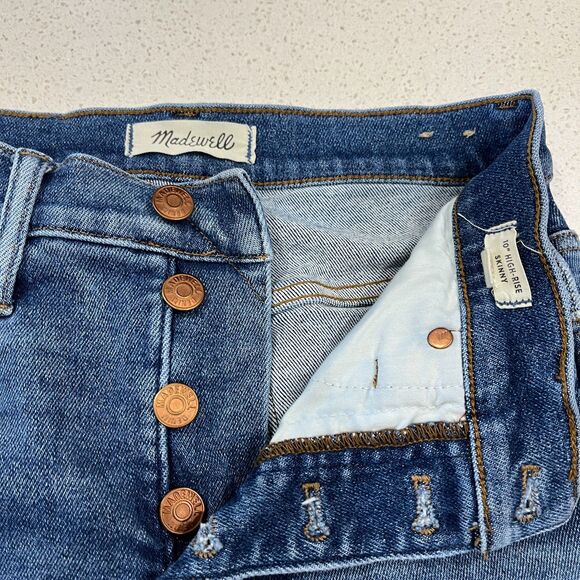 Madewell 10" High Rise Skinny Jeans – Button Front Edition (Size 26) - Picture 4 of 16